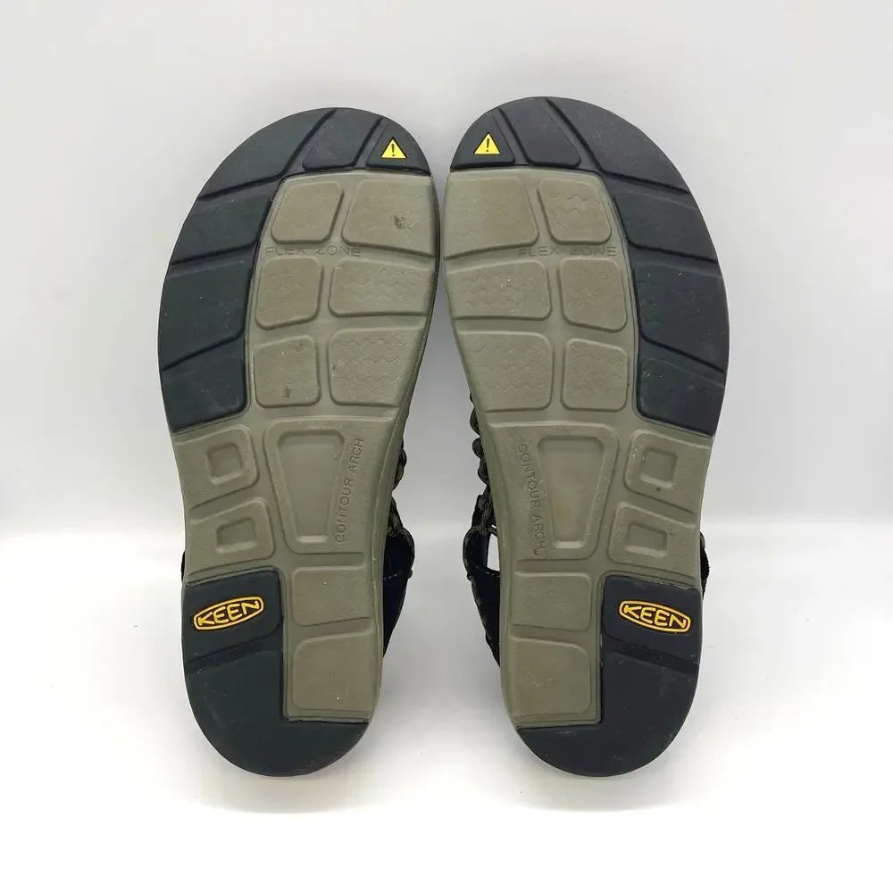 KEEN Uneek Men's Open-Air Corded Sandals Green & Black Size 11